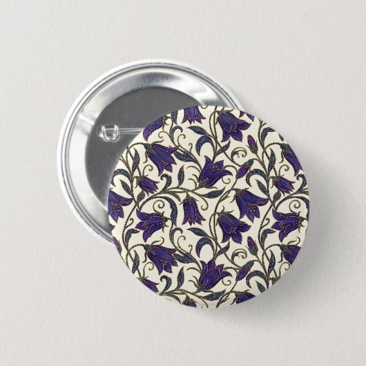 Wilde Glockenblumenmuster Button (Vorne & Hinten)