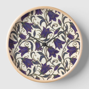 Wilde Glockenblumenmuster Uhr
