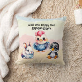 Wilde, glückliche Waldtiere Wasserfarbe Kissen (Decke)