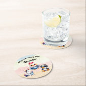 Wilde, glückliche Waldtiere Wasserfarbe Runder Pappuntersetzer (Vor Ort)