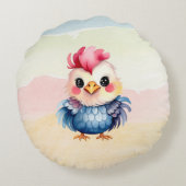 Wilde, glückliche Waldtiere Wasserfarbe Rundes Kissen (Rückseite)