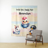 Wilde, glückliche Waldtiere Wasserfarbe Wandteppich (Beispiel)