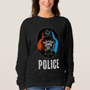Wilde Gorilla-Polizei-Illustration Grafikdesigns Sweatshirt