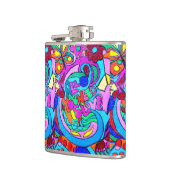 wilde groovy FarbfriedensLiebeflasche Flachmann (Links)