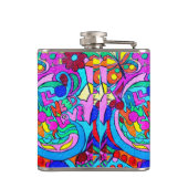 wilde groovy FarbfriedensLiebeflasche Flachmann (Rückseite)