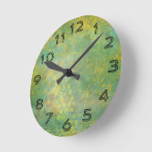Wilde grüne Stellen-Grungy cooles Runde Wanduhr (Winkel)