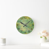 Wilde grüne Stellen-Grungy cooles Runde Wanduhr (Zuhause)