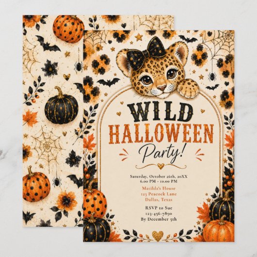 Wilde Halloween-Party Einladung (Vorne/Hinten)