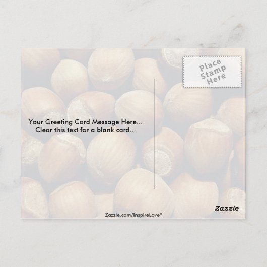 Wilde Haselnuss Postkarte (Rückseite)