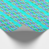 Wilde helle Aqua-Muster Geschenkpapier (Ecke)