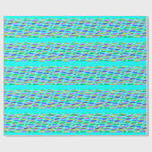 Wilde helle Aqua-Muster Geschenkpapier (Flach)