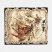 Wilde Hengste Seil Lasso Fleecedecke (Vorderseite (Horizontal))