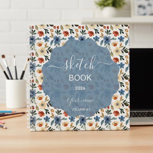 Wilde Herbstblumen Notizblock