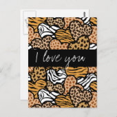 Wilde Herzen Ich Liebe dir Postcard Postkarte (Vorne/Hinten)