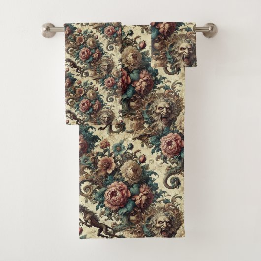 Wilde Herzen & Jagdhunde - Gotisch Viktorianisch Badhandtuch Set (Insitu)