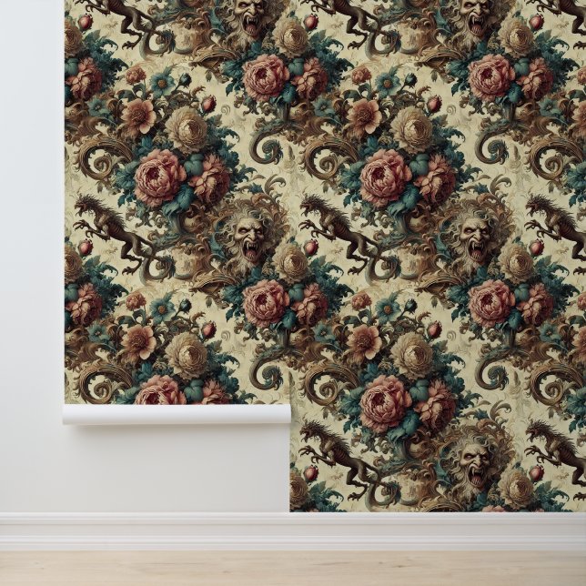 Wilde Herzen & Jagdhunde - Gotisch Viktorianisch Tapete (Anwendung)