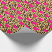Wilde Herzen und Leopard-Druck Geschenkpapier (Ecke)