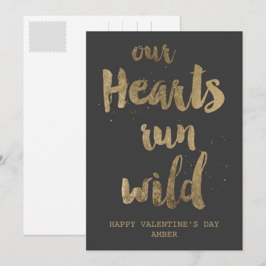 Wilde Herzen Valentinstag Postkarte (Vorne/Hinten)