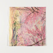 Wilde Himalaya-Kirsche: Wasserfarbenlandschaft. Wandteppich (Vorderseite (Horizontal))