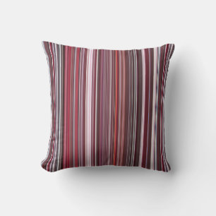 Wilde Himbeere Rot, Rosa und Burgund Streifen Kissen