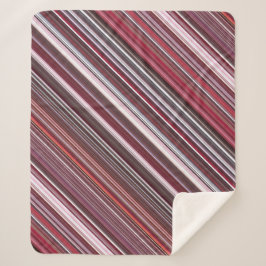 Wilde Himbeere Rot, Rosa und Burgund Streifen Sherpadecke