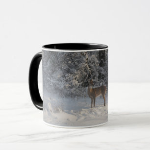 Wilde Hirsche im Schnee Winter Kunst Tasse