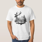 Wilde Hirsche stehend im Wald T-Shirt (Vorderseite)