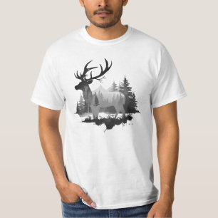 Wilde Hirsche stehend im Wald T-Shirt