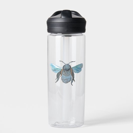 Wilde Holzbiene fliegt Trinkflasche (Vorderseite)