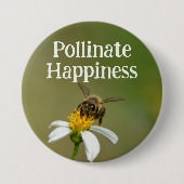 Wilde Honeybee Fotografische Bee Pollinate Glück Button (Vorderseite)