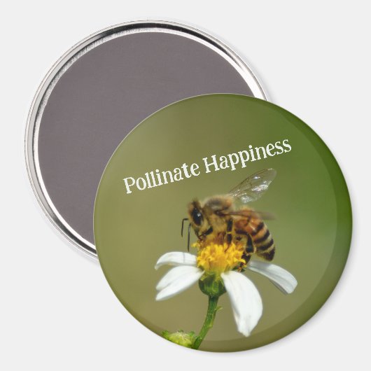 Wilde Honeybee Pollinate Glück Fotografisch Magnet (Vorderseite/Rückseite)