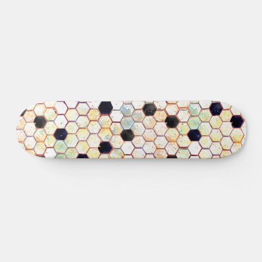 Wilde Honeycomb Abstrakt Hexagon Muster Skateboard (Horizontal)