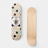 Wilde Honeycomb Queen Bee Abstrakt Hexagon Muster Skateboard (Vorderseite)