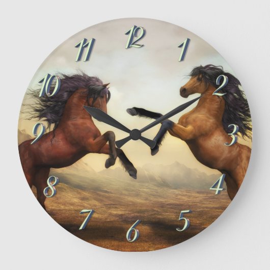 wilde Hufeisenuhr Große Wanduhr (Vorderseite)
