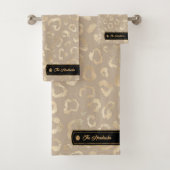 Wilde Ideen Glam Leopard Spots Taupe ID1160 Badhandtuch Set (Insitu)