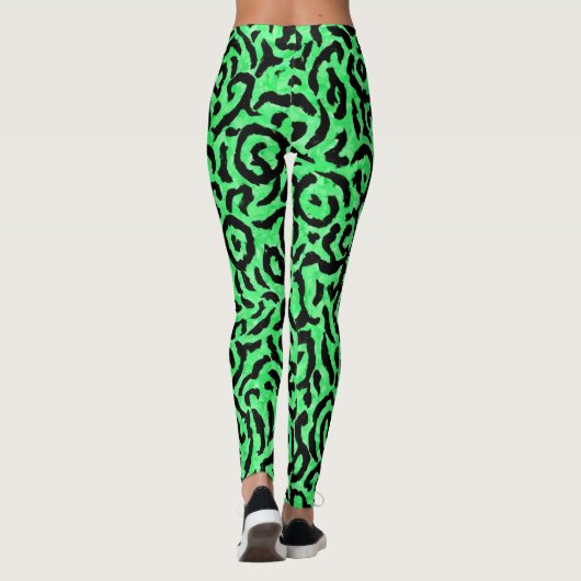 Wilde Iguana Grüne Leggings (Rückseite)