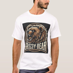 Wilde Illustration eines Grizzlybären T-Shirt