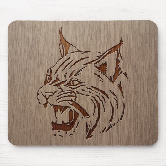 Wilde Illustration graviert auf hölzernem Entwurf Mousepad (Vorne)