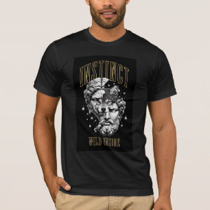 Wilde innere Instinkt Wolf Statue Ästhetische Stra T-Shirt