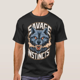 Wilde Instinkte – Wilder Wolfkopf mit Flammen T-Shirt