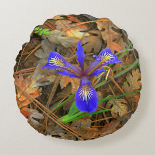 Wilde Iris blühen..... Rundes Kissen