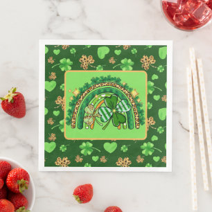 Wilde Irische Regenbögen Papier-Tischservietten Serviette