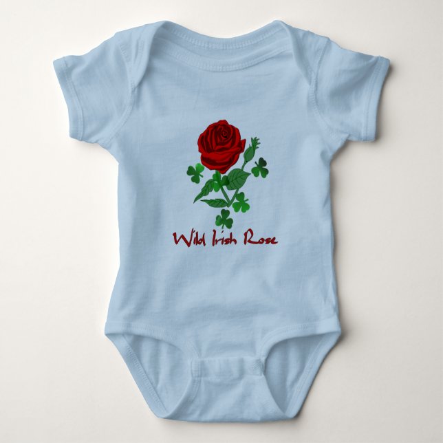 Wilde irische Rose Baby Strampler (Vorderseite)