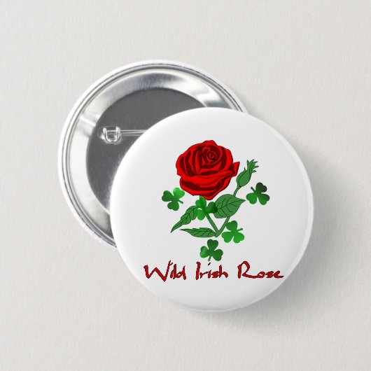 Wilde irische Rose Button (Vorne & Hinten)