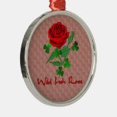 Wilde irische Rose Silbernes Ornament (Rechts)
