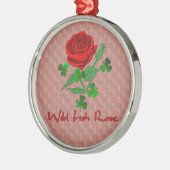Wilde irische Rose Silbernes Ornament (Links)