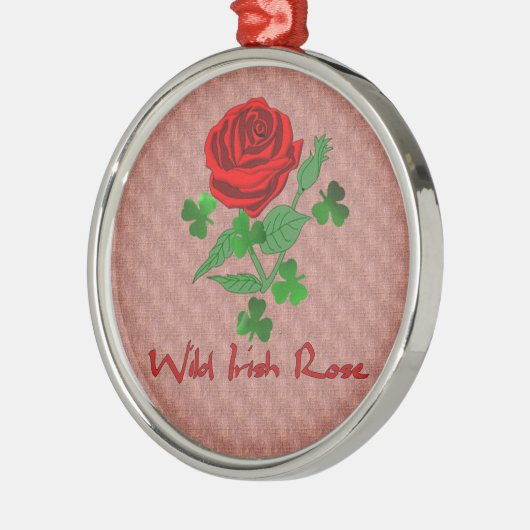 Wilde irische Rose Silbernes Ornament (Links)