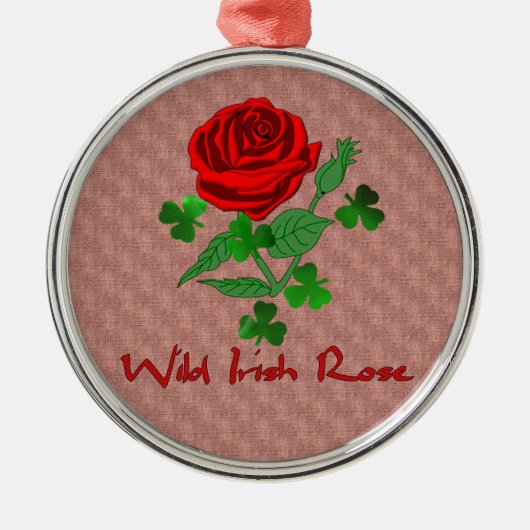 Wilde irische Rose Silbernes Ornament (Vorne)