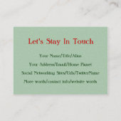 Wilde irische Rose Visitenkarte (Rückseite)