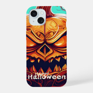 Wilde Jack-o-Lantern-Fledermaus-Halloween-Kunst iPhone 15 Hülle